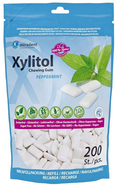 Miradent Xylitol Chewing Gum Pfefferminz Refill (200 Stk.)