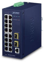 Planet IP30 Industrial L2/L4 16-Port 10/100/1000T + 2-P 100/1000x, IGS-4215-16T2S