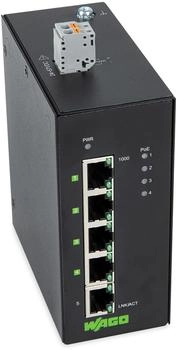 Wago Industrial-ECO-Switch 5-Port Gigabit Ethernet PoE+ 1000Base-T (852-1411/000-001)