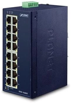 Planet Industrial 16-Port 10/100TX Ethernet Switch unmanaged Blau (ISW-1600T)