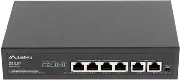 Lanberg Switch 4x 100MB PoE+/ 2x 100MB Fast Ethernet Rack 10/19" 60W (RSFE-4P-2FE-60)