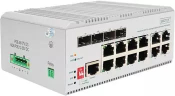 Digitus Managed Industrial 12-Port Gigabit Ethernet PoE Netzwerk-Switch (DN-651139)