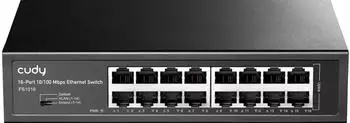 Cudy FS1016 16-Port Fast-Ethernet-Switch, Metall, 10/100Mbps (FS1016)