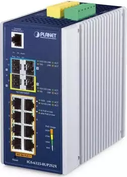 Planet IGS-6325-8UP2S2X Industrieller L3 Managed Switch 8-Port Gigabit 802.3bt IP30 DIN-Schiene (IGS-6325-8UP2S2X)