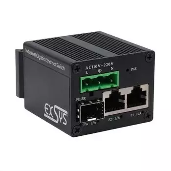Exsys EX-62010PoE-SFP Industrieller Micro Gigabit Switch 2+1 Port PoE+ (EX-62010PoE-SFP)