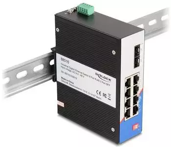 DeLock Industrie Gigabit Ethernet Switch 8x RJ45 2x SFP (88016)