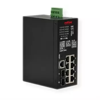 Roline Industrial Gigabit Switch 10-Port PoE+ Smart Managed (21.13.1137)