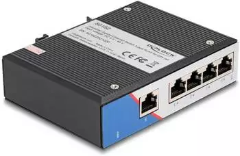 DeLock Industrie Gigabit Ethernet Switch 5-Port RJ45 f&uuml;r Hutschiene (80162)