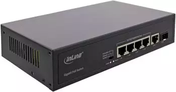 InLine Gigabit Netzwerk Switch 5-Port, 4x PoE+, 1x SFP, 65W, Desktop (32305R)