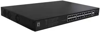 Level One FGP-2831 Switch 28-Port Fast Ethernet, 2x SFP, PoE+ 390W (FGP-2831)