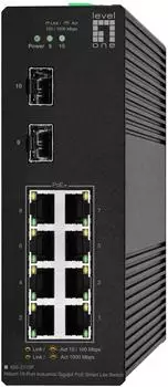 Level One IGS-2110P 10-Port Industrial Gigabit Smart Lite Switch L2, PoE+ (IGS-2110P)