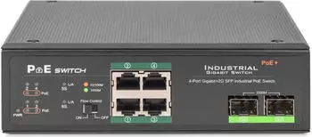 Digitus Industrieller 4-Port Gigabit PoE+ Switch, unmanaged, 2x SFP Uplink (DN-651109)