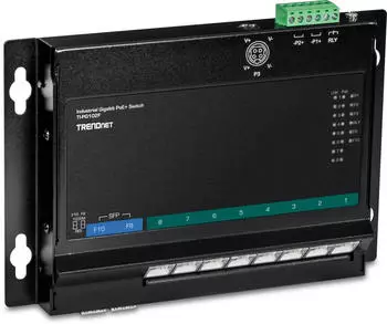 TRENDnet TI-PG102F 10-Port Industrie Gigabit PoE+ Switch, 2x SFP, Wandmontage (TI-PG102F)