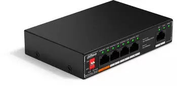 Dahua SF1005P 5-Port Desktop-Switch, 4-Port PoE, 100Mbps, unmanaged (SF1005P)