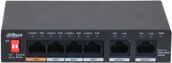 Dahua PFS3006-4GT-60-V2 Unmanaged PoE Switch 6-Port Gigabit Wandmontage (DH-PFS3006-4GT-60-V2)
