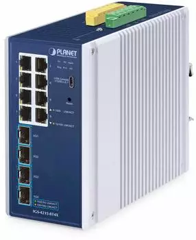 Planet IGS-4215-8T4X Industrieller L2/L4 Gigabit Ethernet Switch 8-Port IP30 (IGS-4215-8T4X)
