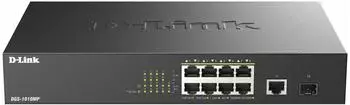 D-Link DGS-1010MP Layer2 PoE+ Gigabit Switch 8-Port, 1x SFP (DGS-1010MP/E)
