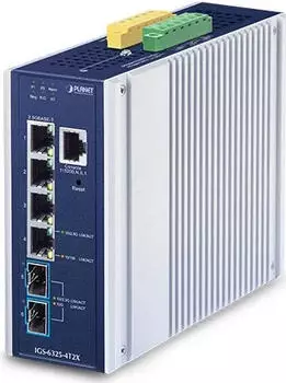 Planet IGS-6325-4T2X Industrieller L3 Managed Switch 4-Port 2.5GBASE-T + 2-Port 10GBASE-X SFP+ IP30 (IGS-6325-4T2X)