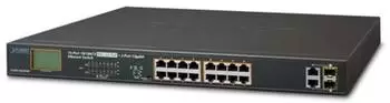 Planet 16-Port 10/100TX 802.3at PoE + 2-Port Gigabit TP/SFP Switch