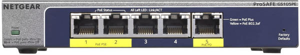 Netgear 5-Port Gigabit PoE Switch (GS105PE)