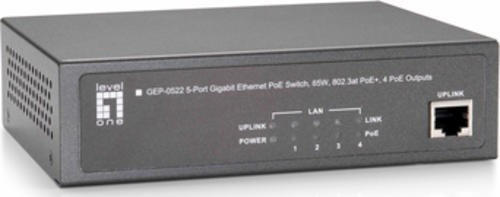 Level One 5-Port Gigabit PoE+ Switch (GEP-0522)