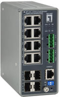 LEVELONE Industrial Switch 12-Port L3 Lite Gigabit PoE 240W