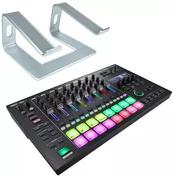 Roland MC-707 Groovebox DJ-Mischpult Sequenzer Sampler mit Ständer, silber (mc707-rs102s)