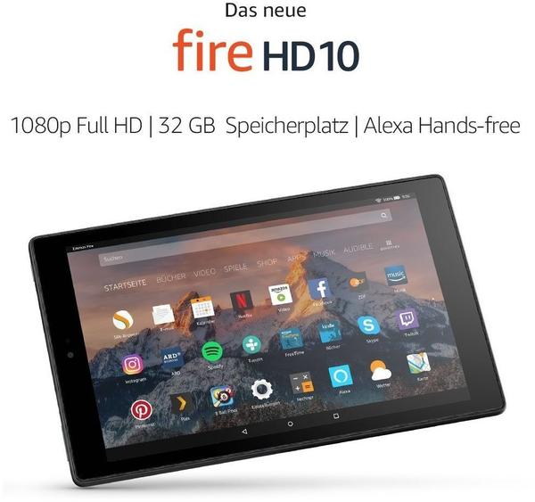 Android-Tablet Konnektivität & Kamera Amazon Fire 10 HD 32 GB Schwarz
