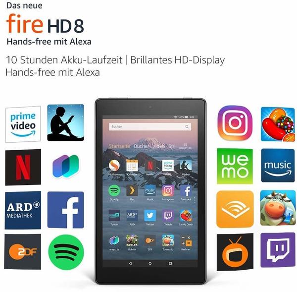 Software & Bewertungen Amazon Fire HD 8 (2018) 32 GB