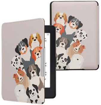 kwmobile Case Amazon Kindle Paperwhite 2017 Lustige Hunde Braun Weiß Taupe