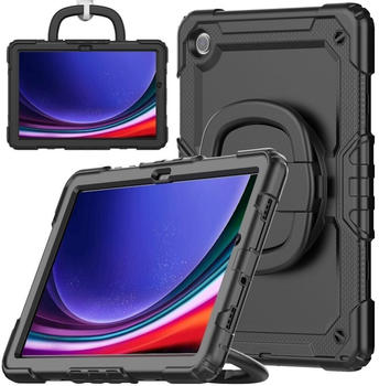Wigento 360° Outdoor Hybrid Case Samsung Galaxy Tab A9 Plus Schwarz