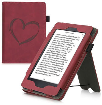 kwmobile Case Amazon Kindle Paperwhite (2012-2017) Herz Brush Dunkelrot