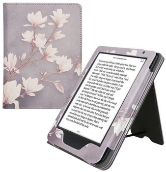 kwmobile Case Kobo Clara BW/Clara Colour/Tolino Shine (5) / Shine Color Magnolien Taupe Weiß Blaugrau