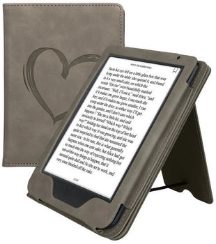 kwmobile Case Kobo Clara BW/Clara Colour/Tolino Shine (5) / Shine Color Herz Brush Grau