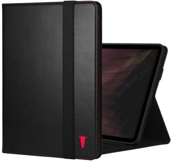 Torro Leather Case iPad Pro 11 (M4) 2024 Schwarz mit rotem Detail