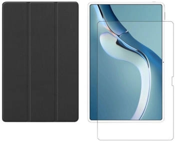 Lobwerk 2in1 Set für Huawei MatePad Pro 2021 12.6 Zoll Tablet mit Smartcover + Schutzglas mit Auto Sleep/Wake Magnetverschluss Hülle (134889)