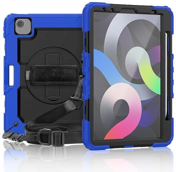 Lobwerk 4in1 Schutzhülle für Apple iPad Pro 11 2020 Air 4 10.9 2020/2022 Hard Case + Standfunktion+Tragegurt Blau (119275)