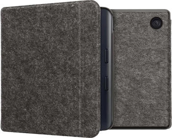 kwmobile Hülle kompatibel mit Kobo Kobo Libra Colour / Tolino Vision Color - Filz Stoff eReader Schutzhülle Cover Case - Dunkelgrau (KWM000023WP001C)