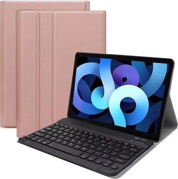 Lobwerk 3in1 Hülle + Tastatur + Maus für Apple iPad Air 2020/2022 4./5. Gen Aufstellfunktion Sturzdämpfung Gold (147704)