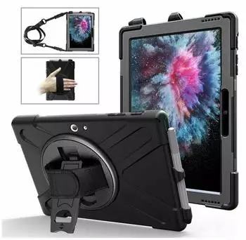 eSTUFF Defender Case with Screen (Surface Go), Tablet Hülle, Schwarz