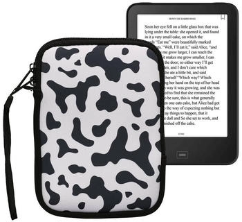 kwmobile Tasche für eReader - Neopren Hülle Schutzhülle Kuhmuster Schwarz Weiß - 17 x 12 x 2 cm Innenmaße (KWM000010OR019C)