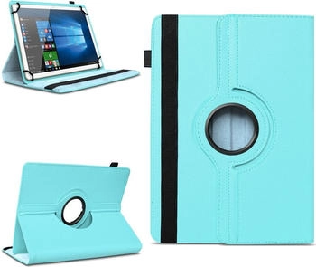 NAmobile Tablet Tasche für 10 - 10.1 Zoll Hülle Cover 360° Drehbar Universal Schutz CaseFarben:Türkis