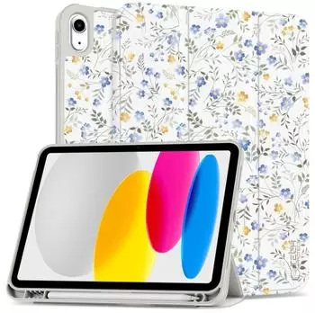 Tech-Protect Schutzhülle für iPad 11" (A16) 2025 iPad 10,9" 10 gen. 2022 SC Pen Weiß mit floralem Muster