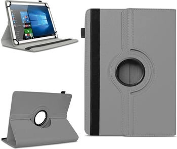 NAmobile Tablet Tasche für 10 - 10.1 Zoll Hülle Cover 360° Drehbar Universal Schutz CaseFarben:Grau
