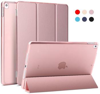 FroShop Schutzhülle für Apple iPad 9./8./7. Generation (2021/2020/2019) 10.2" Etui Tasche Case Hülle Smart Cover ROSEGOLD ROSE