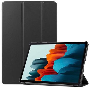FroShop Schutz Hülle für Samsung Galaxy Tab S7+ S8+ Plus FE Lite 2021 12.4" 2022 Cover Farben Schwarz