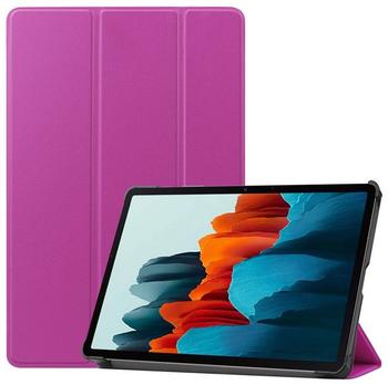 FroShop Stifthalter Schutzhülle für Samsung Galaxy Tab S9 FE 10.9" 2023 / Tab S9 11" 2023 Smart Cover Schutz Hülle Tasche Etui Case 9H Glas - LILA