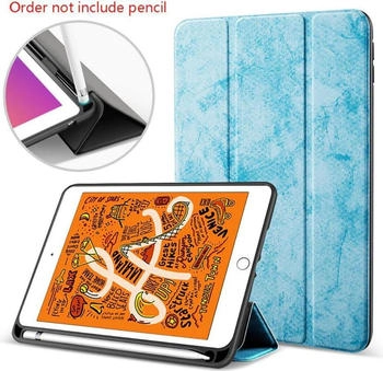 FroShop Schutzhülle für Apple iPad 11" 11 Generation 2025 & für iPad 10.9" 10. Generation 2022 Smart Cover Etui Tasche Hülle - TÜRKIS MARMOR mit Stifthalter