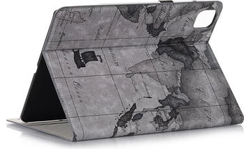 FroShop Schutzhülle für Apple iPad Air 10.9" (4. Gen) 2020 + Air 10.9" (5. Gen) 2022 Smart Cover Etui Tasche Case schlanke Hülle Standhülle - Weltkarte GRAU