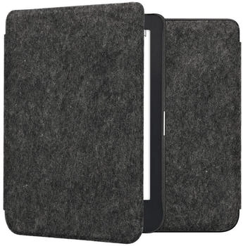 kwmobile Hülle kompatibel mit Kobo Clara 2E / Tolino Shine 4 - Filz Stoff eReader Schutzhülle Cover Case - Dunkelgrau (KWM000023ZN001C)